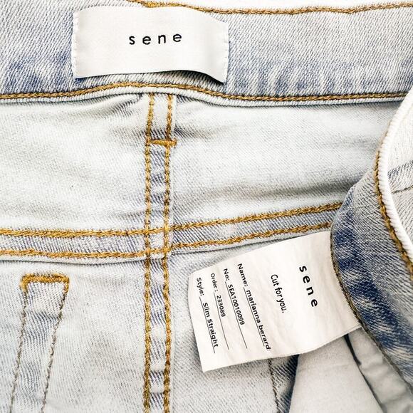 Sene Slim Straight Light Wash Denim Jeans Size 27 - Picture 7 of 7